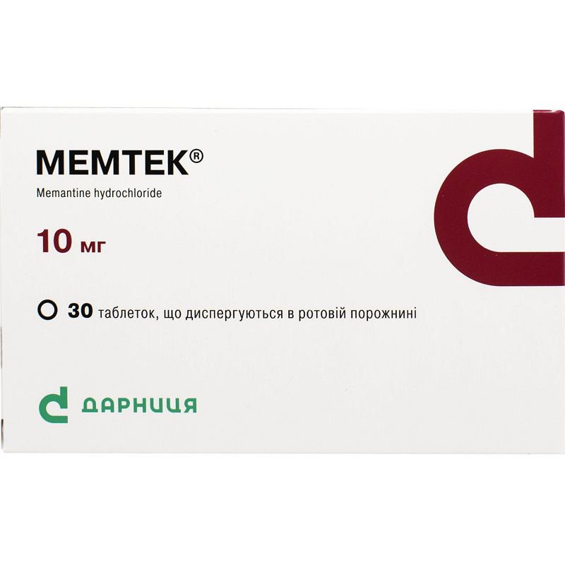 МЕМТЕК® таблетки, що диспергуються в ротовій порожнині, по 10 мг по 15 таблеток у блістері, по 2 блістери в пачці